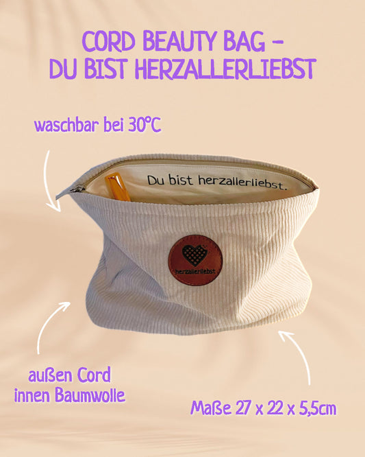 CORD BEAUTY BAG - DU BIST HERZALLERLIEBST