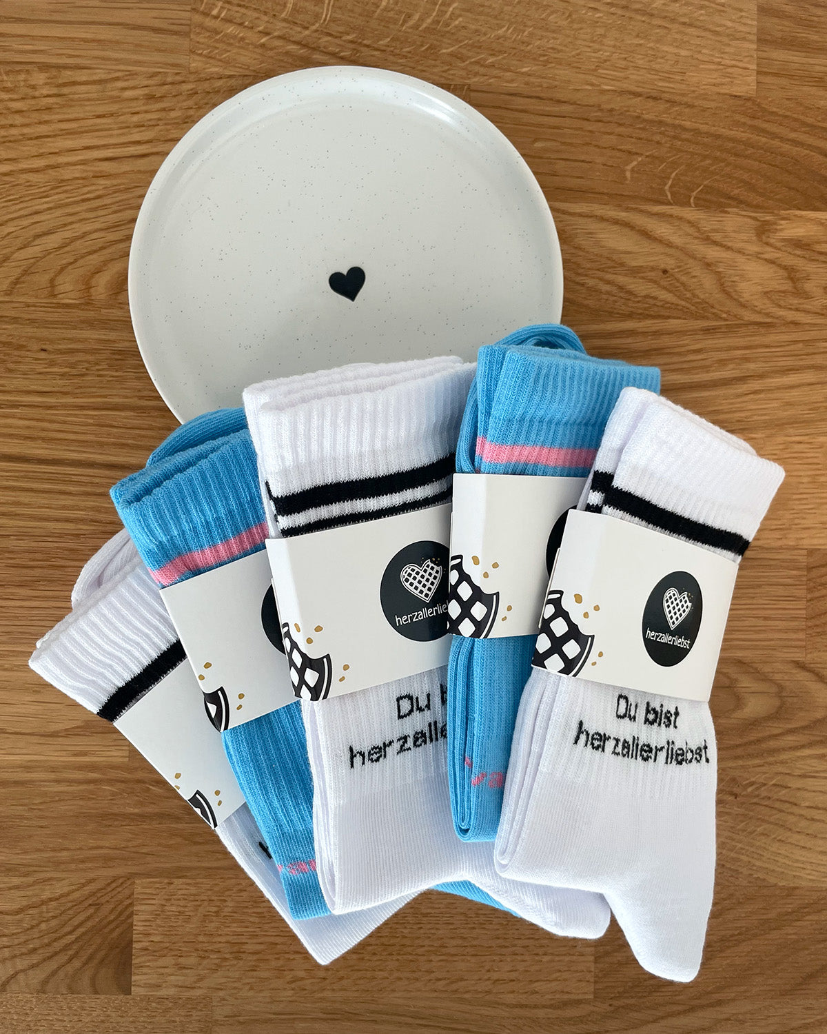 CREW SOCKS DU BIST HERZALLERLIEBST WHITE/BLACK