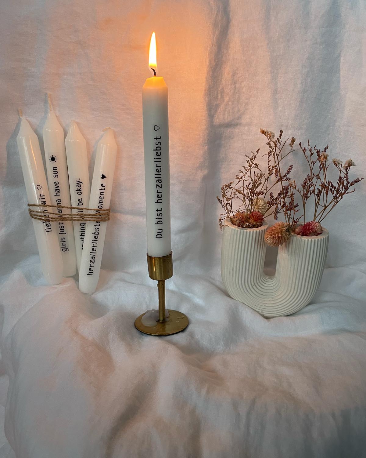 SET 4 STABKERZEN MIT KERZENTATTOOS