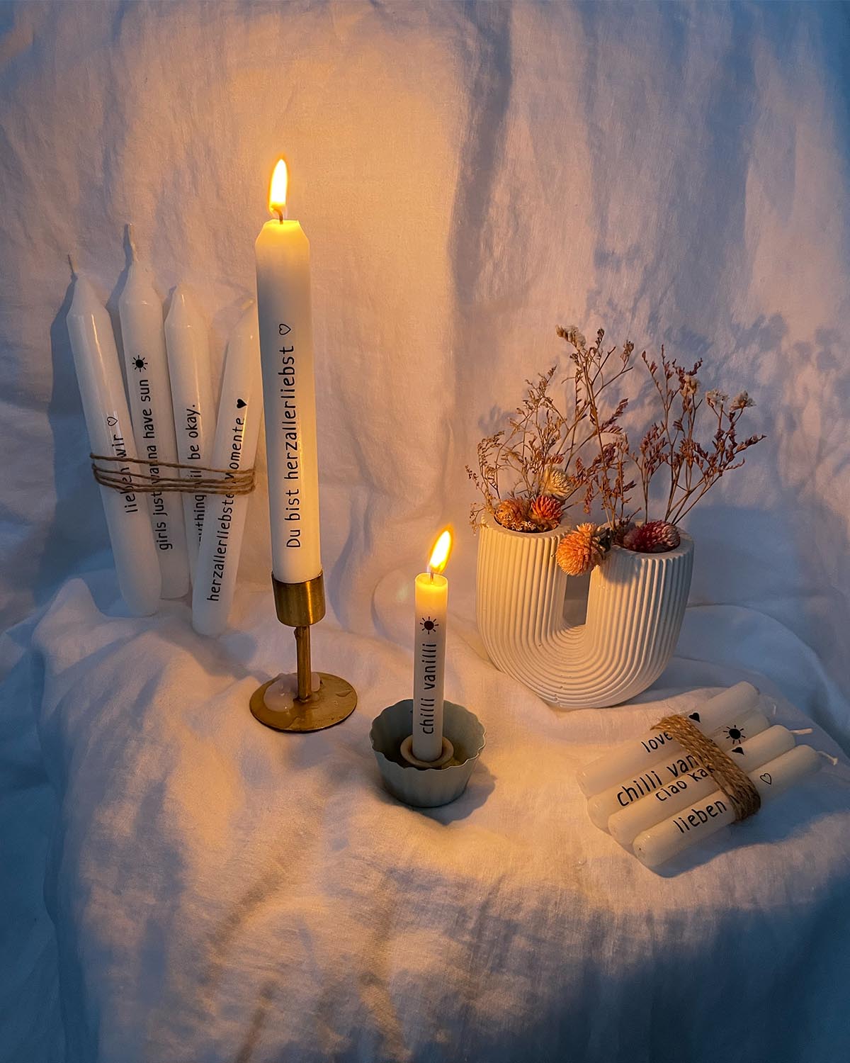 SET 4 MINIKERZEN MIT KERZENTATTOOS