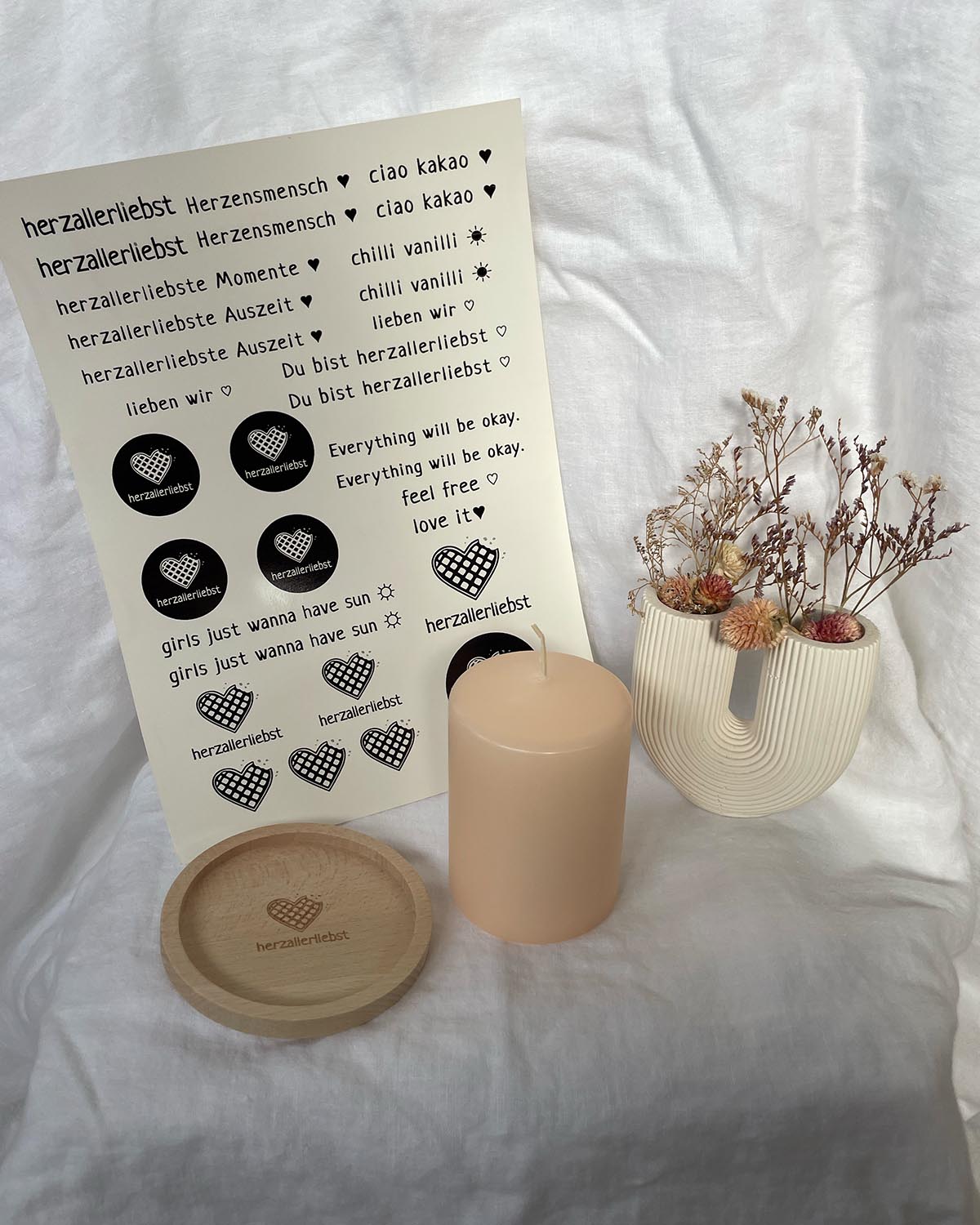DIY KERZENSET - HOLZUNTERSETZER, BLOCKKERZE & PRESET KERZENTATTOOS