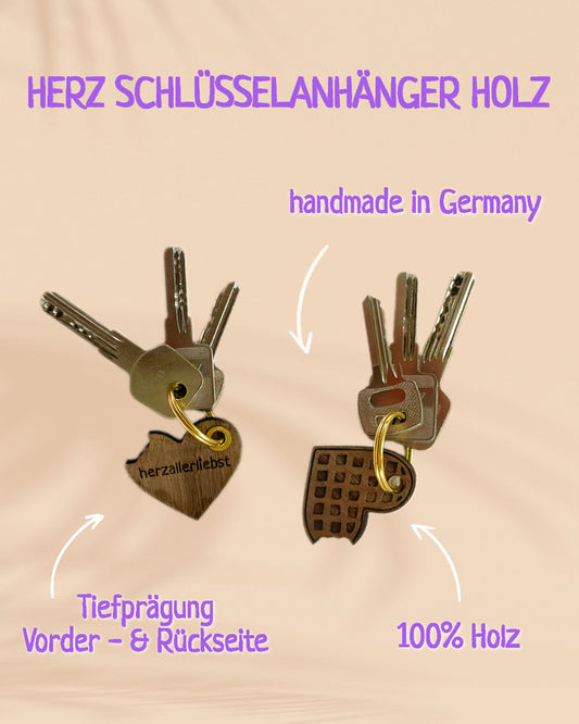 HERZ SCHLÜSSELANHÄNGER HOLZ