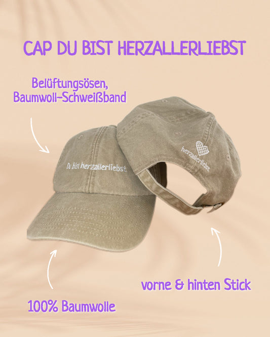 CAP DU BIST HERZALLERLIEBST BEIGE